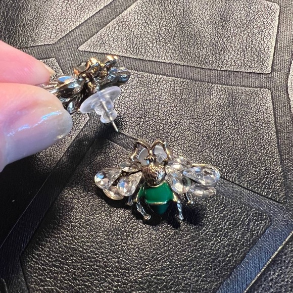 Honey BEE SHAPE EARRING , GREEN - Picture 2 of 11